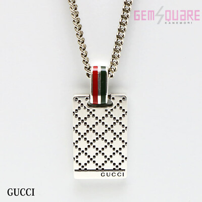 #ad Gucci Diamante Motif Pendant Necklace AG925 18.9g 55cm Box With Used 310481 $233.22