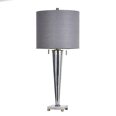 #ad Jasper Chrome Transitional Glass Body Table LampLight Grey by StyleCraft $134.99