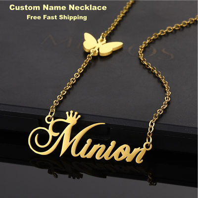 #ad Custom Stainless Steel Name Necklace With Butterfly For Women quot;buy 2 get 1 freequot; $11.00