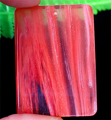 #ad 48x34x6mm Red Cherry Quartz Oblong Reiki Healing Pendant Bead BQ67665 $8.99