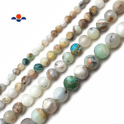 #ad Natural Multi Blue Opal Smooth Round Beads Size 6mm 8mm 10mm 12mm 15.5quot; Strand $18.49