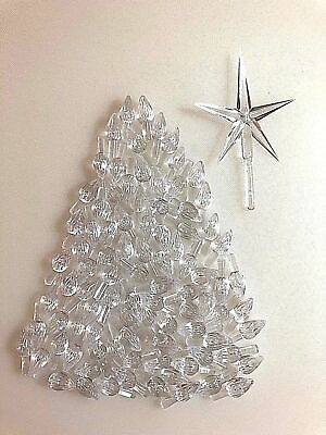 #ad 65 Clear Med Twist Bulbs amp; 1 Lg Clear Star for Ceramic Christmas Tree read descr $7.49