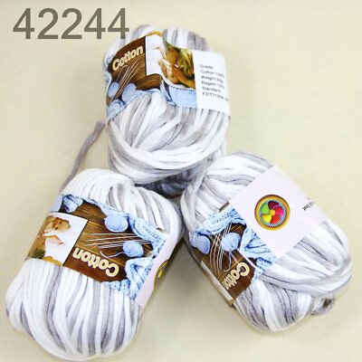 #ad Sale 3Ballsx50gr Super Soft Cotton Hand Blankets Knitting Crochet Yarn 44 $13.41