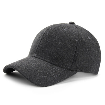 #ad Men Winter Causal Snapback Caps Wool Blend Baseball Cap Adjustable Warm Golf Hat $15.19