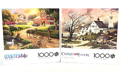 #ad Puzzle Lot 2 1000pc Complete Charles Wysocki Country Life. Scenery Landscape $16.00