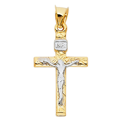 #ad #ad Gold 14K Real Yellow White Gold Crucifix Cross Religious Pendant Men Women $106.17