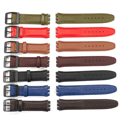 #ad BUFFALO Grain Genuine Calf Leather Swatch Thick Quality Watch Strap 19mm 17mm GBP 12.95