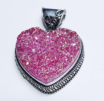 #ad Titanium Druzy Gemstone Handmade Fashion Jewelry Pendent S1.5quot; A9803 $8.99