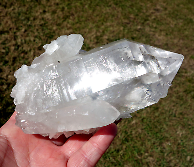 #ad Rare Brilliant Clear Quartz Brazil Crystal Point Natural Barnicle For Sale $325.00