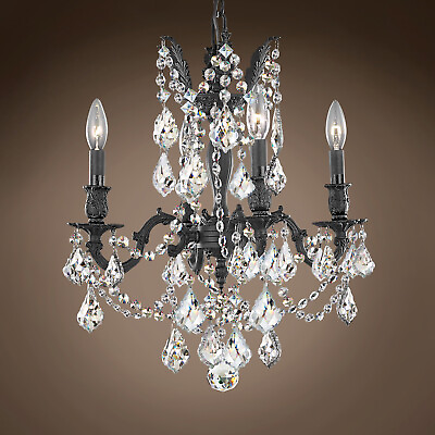 #ad Versailles 4 Light 17quot; Dark Bronze Chandelier With Clear European Crystals $694.00