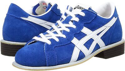 #ad ASICS Weight Lifting Shoes blue white natural leather TOW727 $319.99