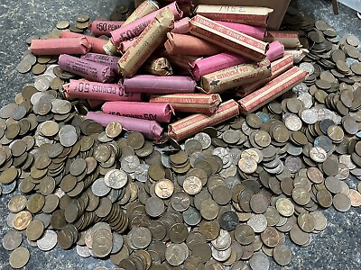 #ad LOT of 500 Lincoln Cent Wheat Pennies 1909 1958 UNSEARCHED $45.24