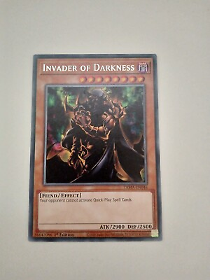 #ad Yugioh Invader of Darkness TAMA EN046 Rare NM AU $2.99