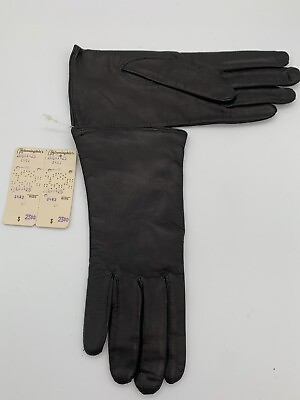 #ad Ladies Soft Black Leather Gloves Bloomingdales Sz.6.5 Made In Italy. read $29.99