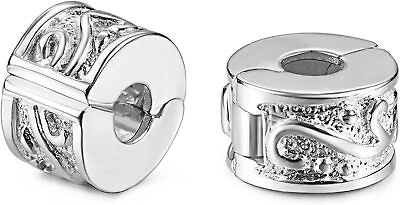 #ad Authentic 2Pcs Clip Lock Spacer Stopper Charm Bead Suits Pandora Bracelet NEW US $11.99