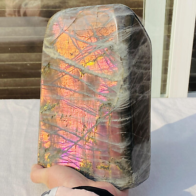 #ad Natural purple flash Labrador crystal rough healing specimen 4520G $187.60