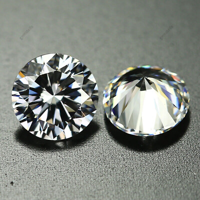 #ad 5 MM Moissanite Gemstone 2 Pcs Certified VVS1 D Color Round Excellent Cut $74.19