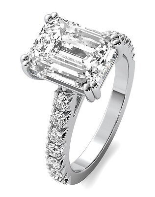 #ad 1.50 Ct VS1 G Lab Created Emerald Cut Diamond Engagement Ring 14k White Gold $1470.00