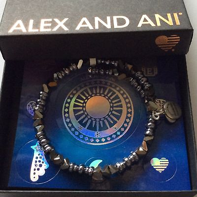 #ad Alex and Ani Glimmer Wrap Bangle Bracelet Metallic Blue NWTBC $48.00