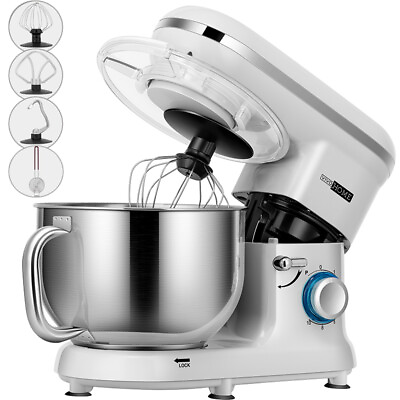 #ad 6 Quart Food Stand Mixer 660W 10 Speed Tilt Head Kitchen Electric Beater Silver $79.99