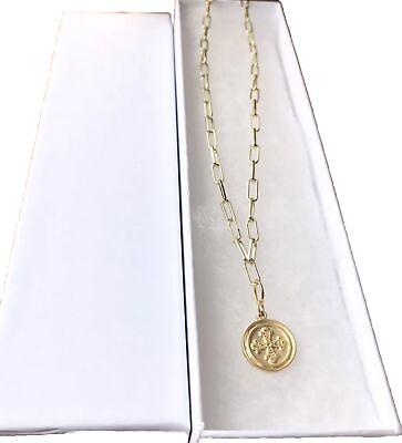 #ad Real Gold Plated 18 K Round Cross Vintage Necklace Lovely New Only 1 Left. $89.00