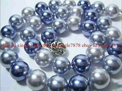 #ad Natural 8 10 12mm South Sea Multicolor Shell Pearl Round Beads Necklace 20quot; $3.88