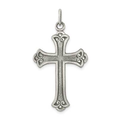#ad Sterling Silver Antiqued Cross Pendant 0.9 x 1.5 in. $81.08