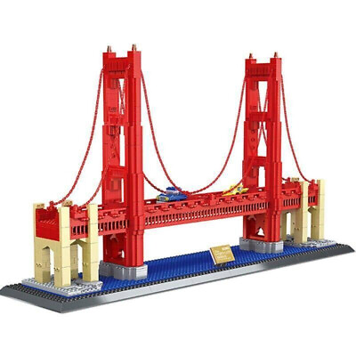 #ad Building Blocks Architecture MOC Set The USA Golden Bridge Bricks Kids Toy AU $154.19