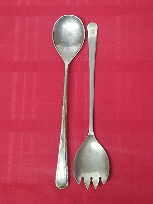 #ad Vintage Made in England EPZn 9¾” Spoon amp; Sheffield England Silver Plated Spork $5.90