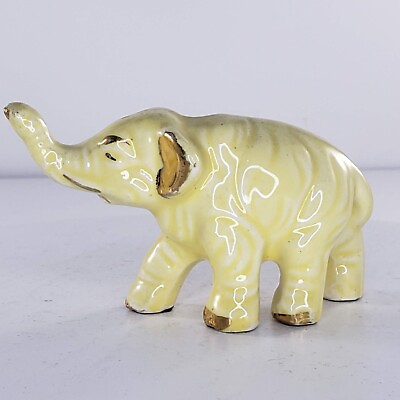 #ad Vintage Elephant Yellow Gold Figurine $9.99