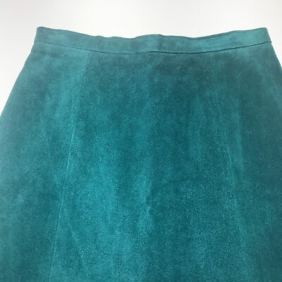 #ad Outerwear by Phoenix Skirt Juniors Size 11 12 Green Genuine Split Cowhide USA $32.99