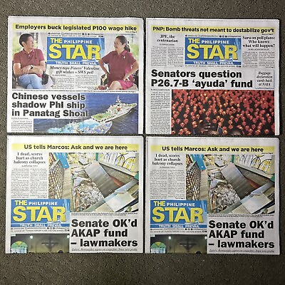#ad The Philippine Star Newspaper Newstand Full Issue Lot of 4 Feb 12 14 amp; 15 2024 $30.00