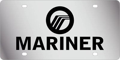 #ad Chrome Mercury Mariner Emblem Premium Steel License Plate 3D Word Black Logo $39.95