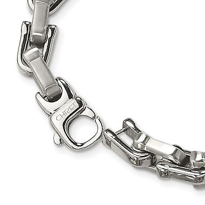 #ad Stainless Steel 7mm Mens Brushed and Polished Chain Necklace 24 inch $143.99
