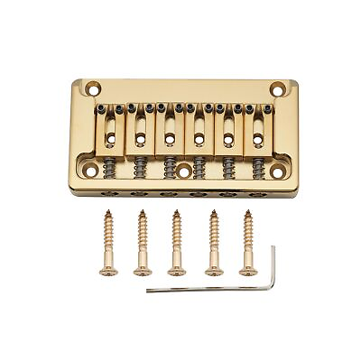 #ad Musiclily Ultra Gold Brass 52.5mm Fixed Hardtail Bridge For Strat Tele Guitar $43.48