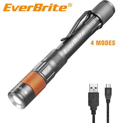 #ad EverBrite Rechargeable Pen Light Flashlight Zoomable Handheld Light 4 Mode Light $20.99