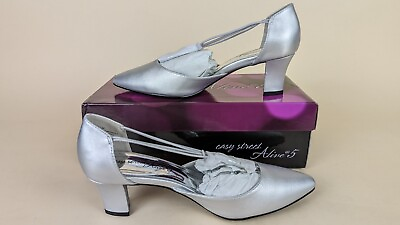 #ad Easy Street Moonlight Pumps Sandals Womens 8.5 M Strappy Heels Silver Shoes NWB $23.12