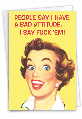 #ad 1 Funny Birthday Card with Envelope Bad Attitude 5567 $6.89