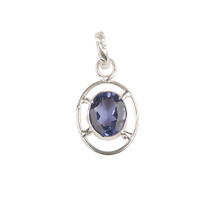 #ad Natural IOLITE Gemstone 925 Sterling Silver Jewelry Pendant For Gift 1.3quot; $11.99
