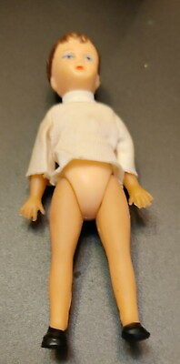 #ad Vintage Ari Konigseer Puppen Dollhouse Rubber Boy Doll East Germany 4.25” $10.95