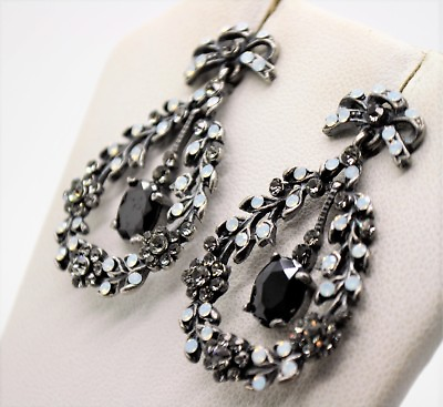#ad Exquisite Black Alloy BD Rhinestone party Chandelier Dangle Fashion Earring A295 $10.99