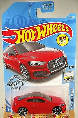 #ad 2019 Hot Wheels #225 Factory Fresh 2 10 AUDI RS 5 COUPE RED w Chrome 5Y Spokes $7.50