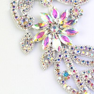 #ad 2X Crystal Applique Diamante Rhinestone Bead for Wedding Dress Costume Decor DIY $18.84