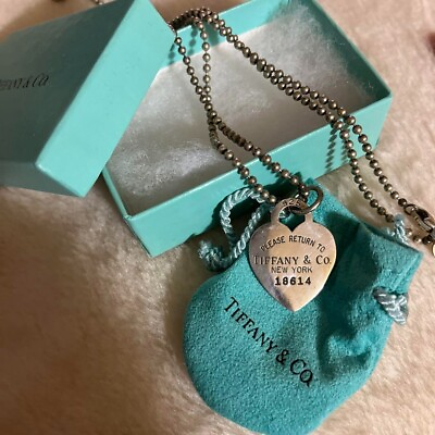 #ad Tiffany amp; Co. Return to Tiffany Heart Necklace Silver 925 USED from japan $137.00