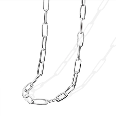#ad Paper Clip 5mm Chain Necklace Sterling Silver $14.94