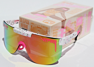 #ad PIT VIPER The High Tai’d Ellipticals Sunglasses White Multi Orange Shield NEW $79.95