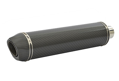 #ad SP Slip On Exhaust Diabolus Carbon Fibre Round XL Carbon Outlet 50.9mm 2quot; GBP 275.00