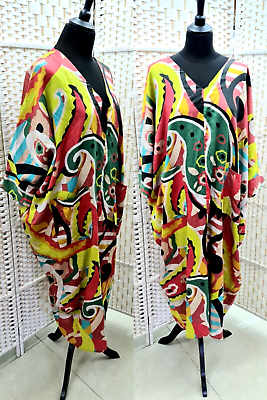 #ad ALAMBIKA FULL LENGTH COLOURFUL DRESS SIZE L XL MADE IN ISRAEL. $143.99