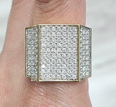 #ad Deal 1.85CT NATURAL ROUND CLUSTER DIAMOND MEN#x27;S FASHION RING 10K YELLOW GOLD. $1295.00
