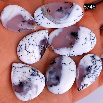 #ad 7Pcs 155Cts Natural Dendrite Opal Agate Gemstone Cabochon Lot33x20 23x15mm#8745 $13.59